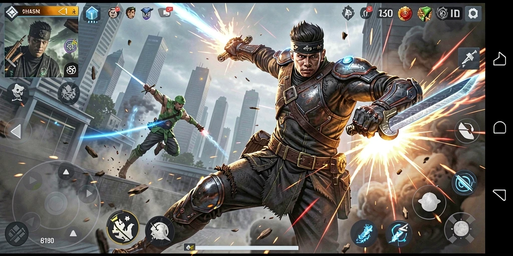 Gambaran mendebarkan dari gameplay Action yang intens