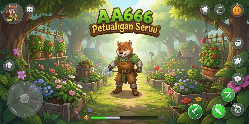 Tampilan gameplay petualangan berkebun yang seru di AA666.