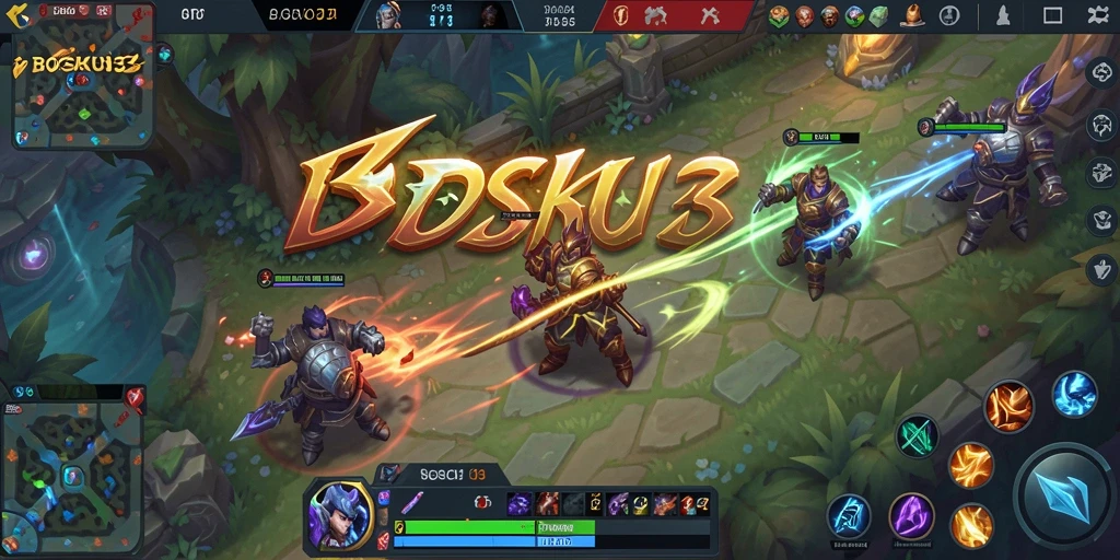 Tampilan seru gameplay pertempuran di BOSKU33.