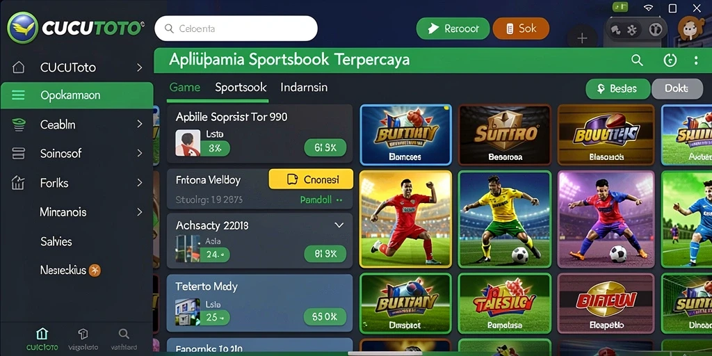 Tampilan gameplay menarik dalam aplikasi CUCUTOTO untuk taruhan olahraga.
