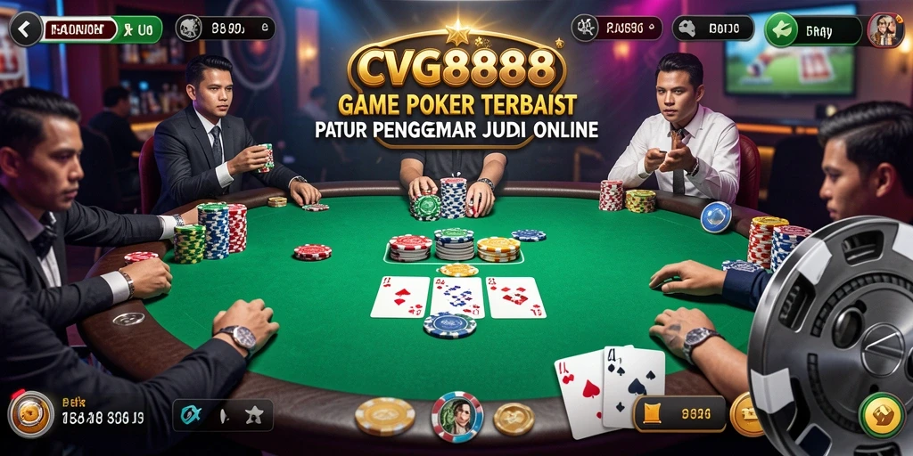 Tampilan gameplay Poker yang mendebarkan di CVG8888.