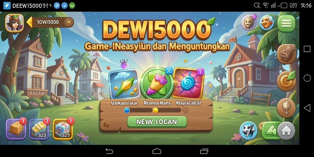 Tangkapan layar utama DEWI5000 menampilkan gameplay Idle yang seru.