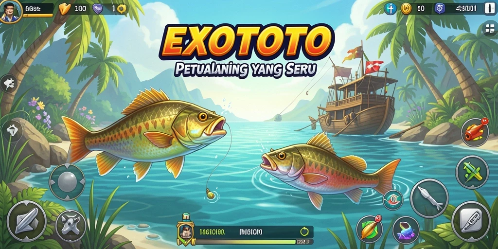 Tangkapan ikan besar dalam gameplay EXOTOTO yang menantang.