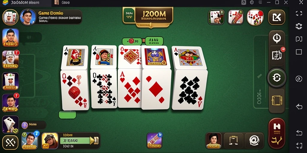 Screenshot permainan J200M menampilkan serunya bermain Domino.