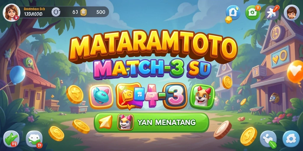 Tampilan gameplay seru di MATARAMTOTO dengan elemen Match-3.