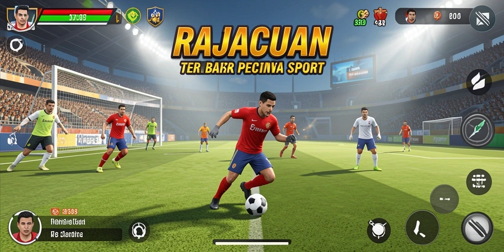Tangkapan layar menampilkan aksi seru dalam permainan olahraga RAJACUAN.